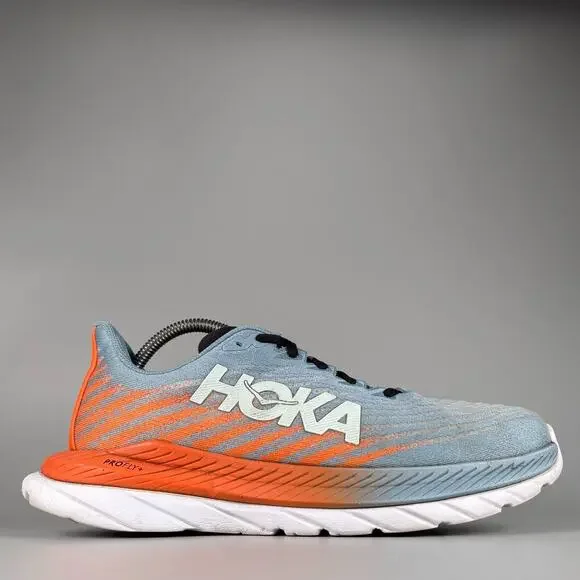 Hoka One One Mach 5 Men's Size 8.5 D Blue Orange Running Shoes Athletic Sneakers